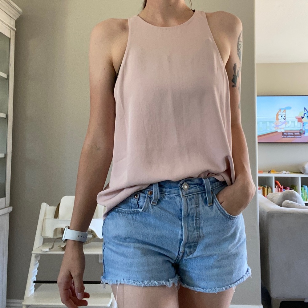 EUC Everlane goweave tank - light pink